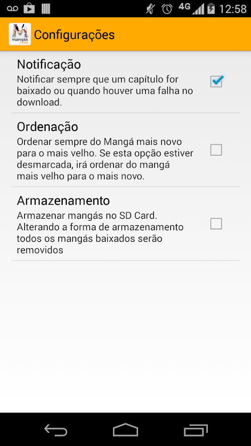 Android application Mangás Mobile PRO screenshort