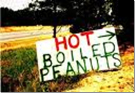 hot boiled peanuts sign