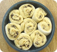 Bun dough after rising Bun dough after rising