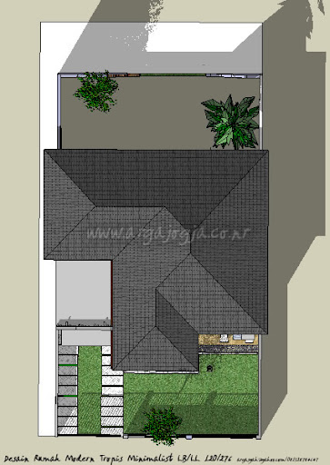 Desain Rumah Modern Tropis Minimalist LB/LL 120/276 Desain Rumah Modern Tropis Minimalist LB/LL 120/276