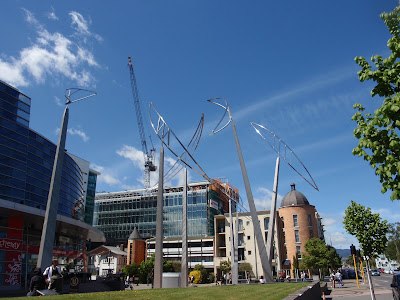 Sculptures in front of the Christchurch Art Gallery