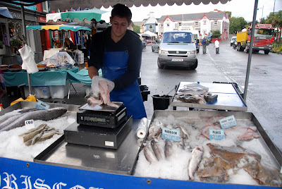 Shopping for fresh fish at the market, Kenmare, Ireland