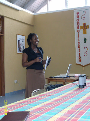 Presenting at a 3-day staff development workshop in Dominica.