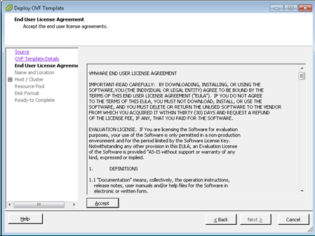 Deploy OVF Template - EULA