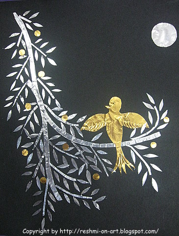 Craft Ideas  Paper on Paper Foil Craft   The Golden Nightingale   Calligraphy   Art