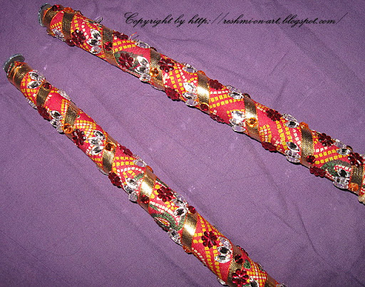 Dandiya-Stick-Decoration-Bandhani-Cloth