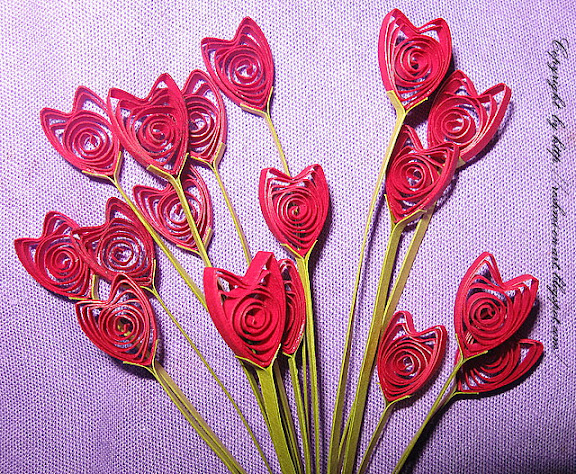 Quilled-Heart-Shaped-Flowers