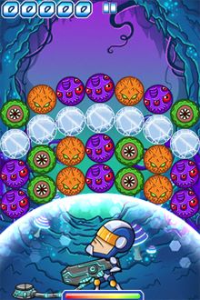 相鄰的小壞蛋爆炸時，冰塊會跟著碎裂，是引發更大規模爆炸的好幫手。