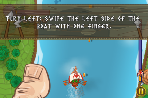 而若你想要左轉時，則只需要用左邊的手指划即可。