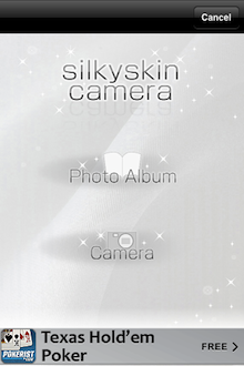 可選擇從相簿選取相片或立即拍攝。