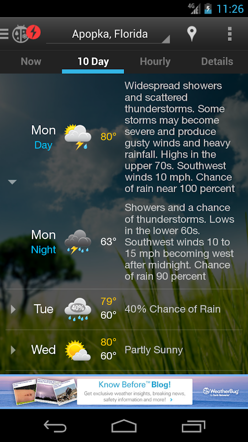 WeatherBug screenshot