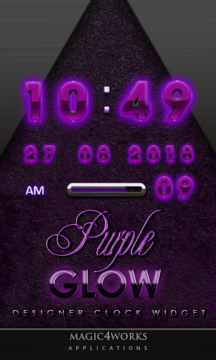 Purple Glow Digital Clock