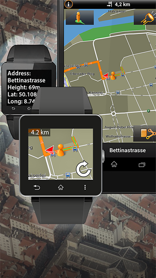 Android application NAVIGON Smartwatch Connect screenshort