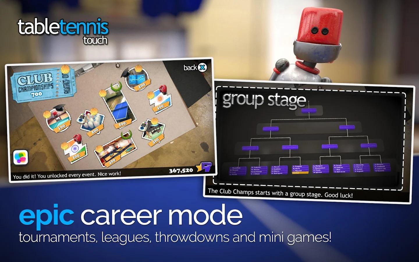table tennis touch masa tenisi oyunu apk data - androidliyim