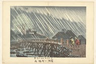 Regen te Sanmaibashi in Hakone