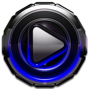 Poweramp skin Blue Glow logo