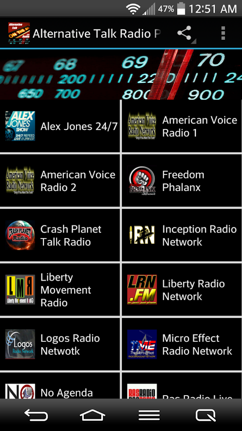 Android application Alternative Talk Radio Pro screenshort