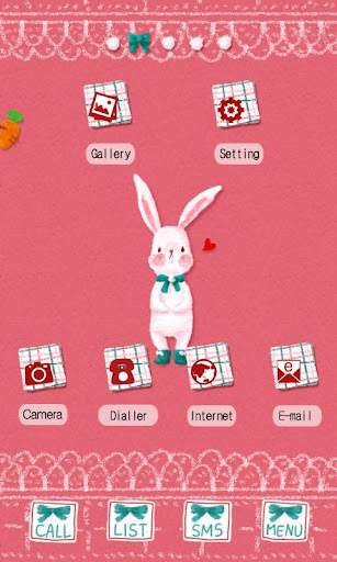 CUKI Theme Pink Rabbit N White