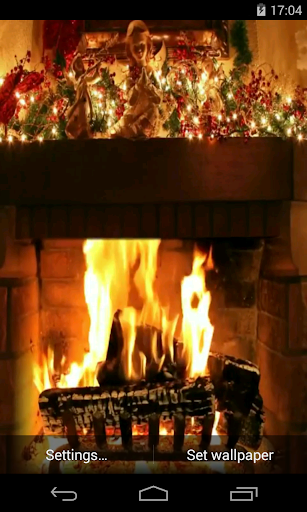 Christmas Fireplace Video LWP