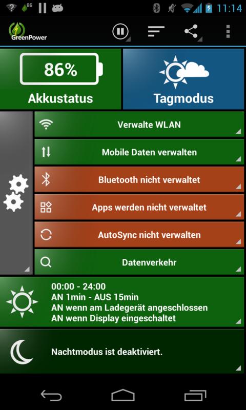 Android application GreenPower Premium screenshort