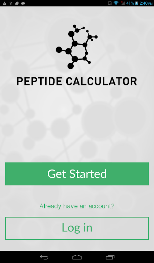 Android application Peptide Calculator screenshort