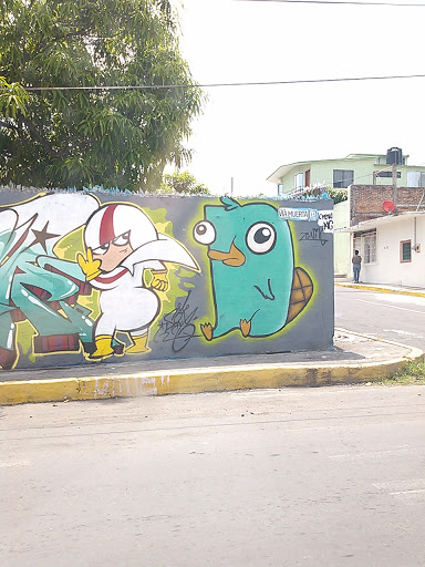 Mural perry y kick buttoski