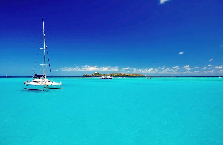 Necker Island in a sea of turquoise, near Virgin Gorda in the British Virgin Islands.