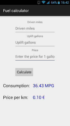 Fuel calculator donate