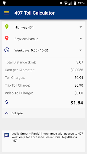 407 Toll Calculator