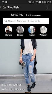 Android-Anwendung ShopStyle: Fashion & Cash Back Screenshot