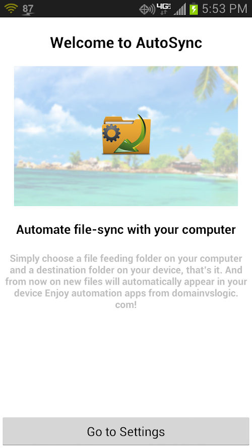 Android application AutoSync screenshort