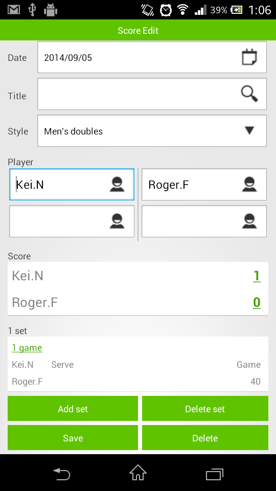 Tennis Score Screen 3