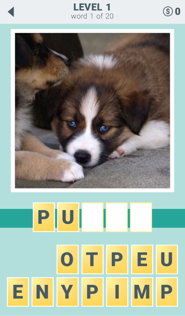 Android application 4 clues: word search game screenshort