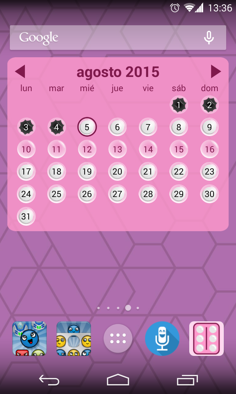 Android application Lady Pill Widgets screenshort