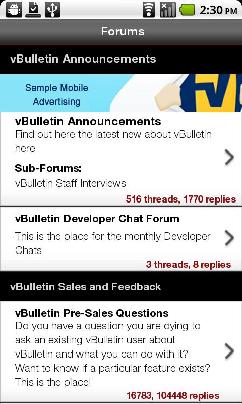 Android application ApriliaForum screenshort