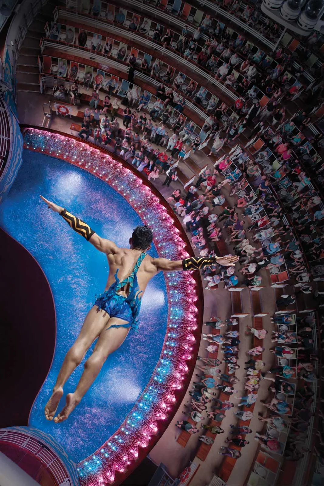 Royal-Caribbean-Aqua-Theater-high-dive - Catch high dive acts in the Aqua Theater aboard Allure of the Seas.