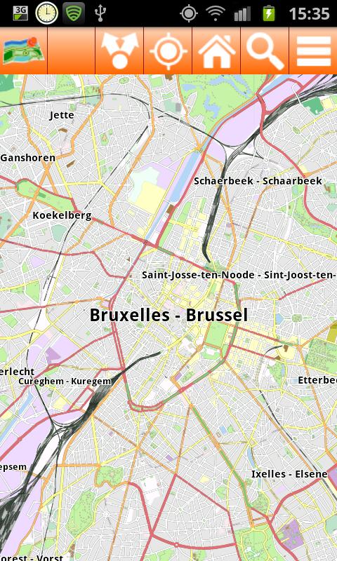Brussels Offline mappa Map Screen 2