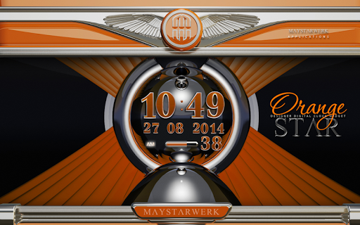 【免費個人化App】Digi Clock Widget Orange Star-APP點子