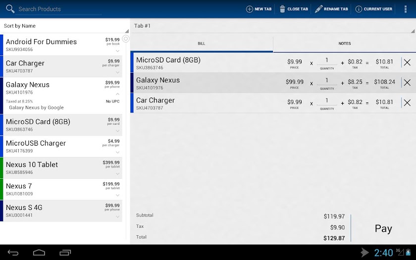 Regi Point of Sale Screen 3