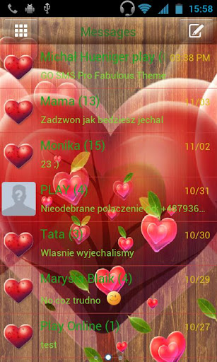 GO SMS Pro Fabulous Hearts