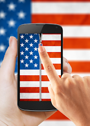 US Flag Zipper Lock Screen poster 10