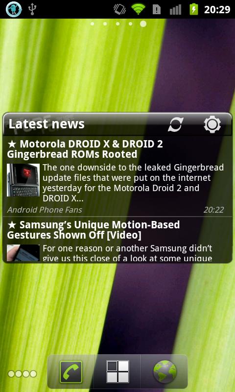 Pure news widget (scrollable) Screen 2