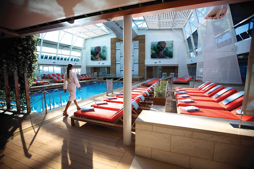 Celebrity_Silhouette_Solarium - The enclosed Solarium Pool is one several areas you can cool off in while cruising on Celebrity Silhouette.