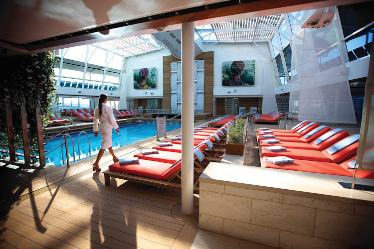The enclosed Solarium Pool is one several areas you can cool off in while cruising on Celebrity Silhouette.