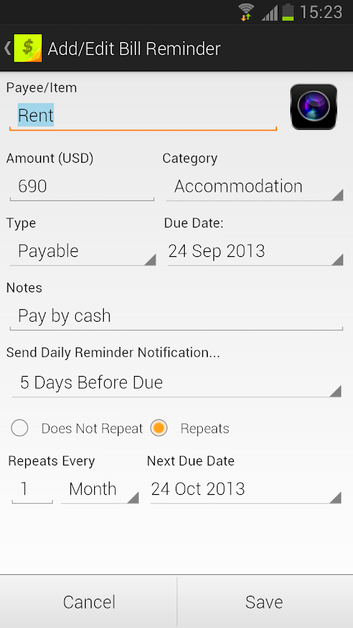 Bills Reminder Android Apps on Google Play