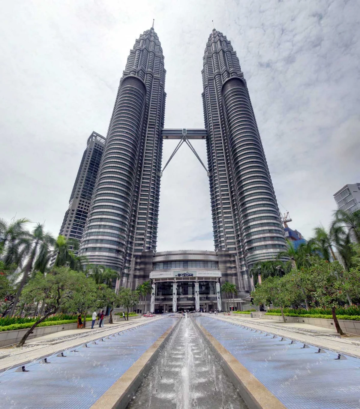 Petronas-Twin-Towers - You can walk across the Petronas twin towers 557 feet above the ground in Kuala Lumpur, Malaysia.