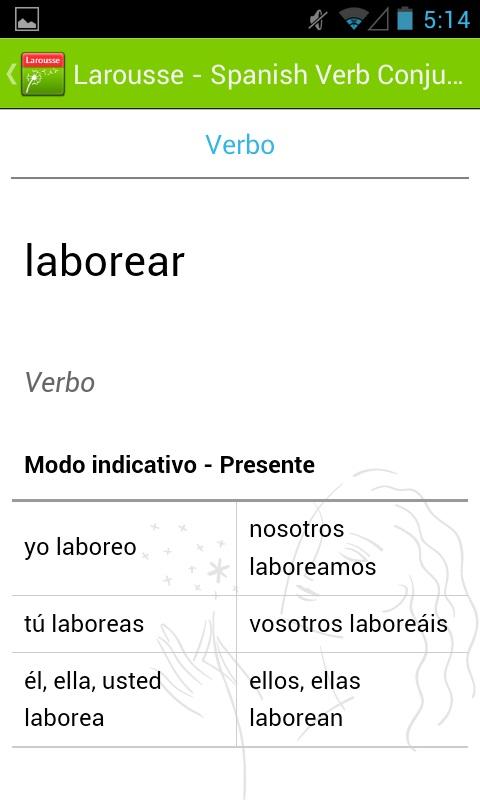 Larousse Conjugation Screen 2