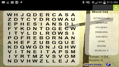 Android application Bible Word Search screenshort