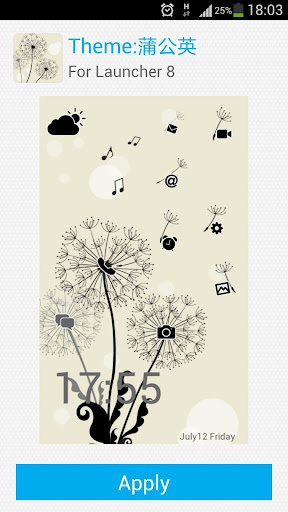 Launcher 8 theme:Dandelions