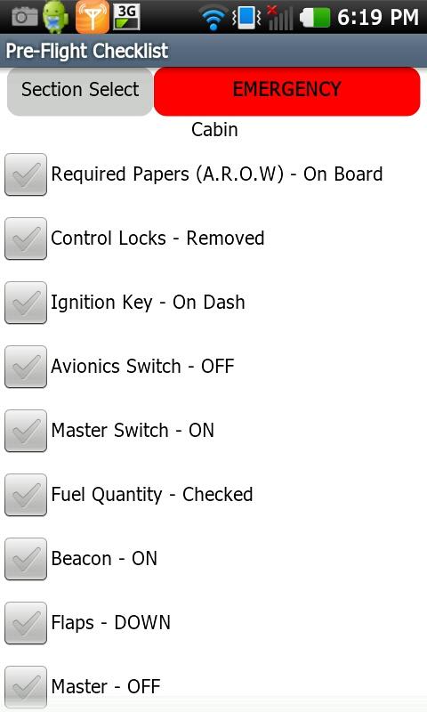 Cessna 172 Checklist Screen 2